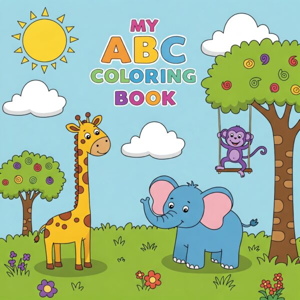 Free alphabet coloring book for kids cover page